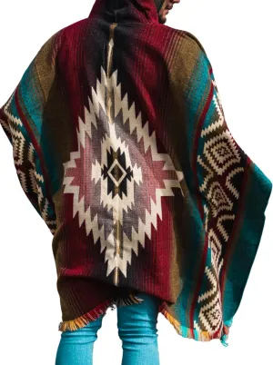 Adult Ponchos with Hood  Alpaca Wool Poncho Men  Cowboy Poncho for Men  Handmade Andean Gaban  Mexican Style Design