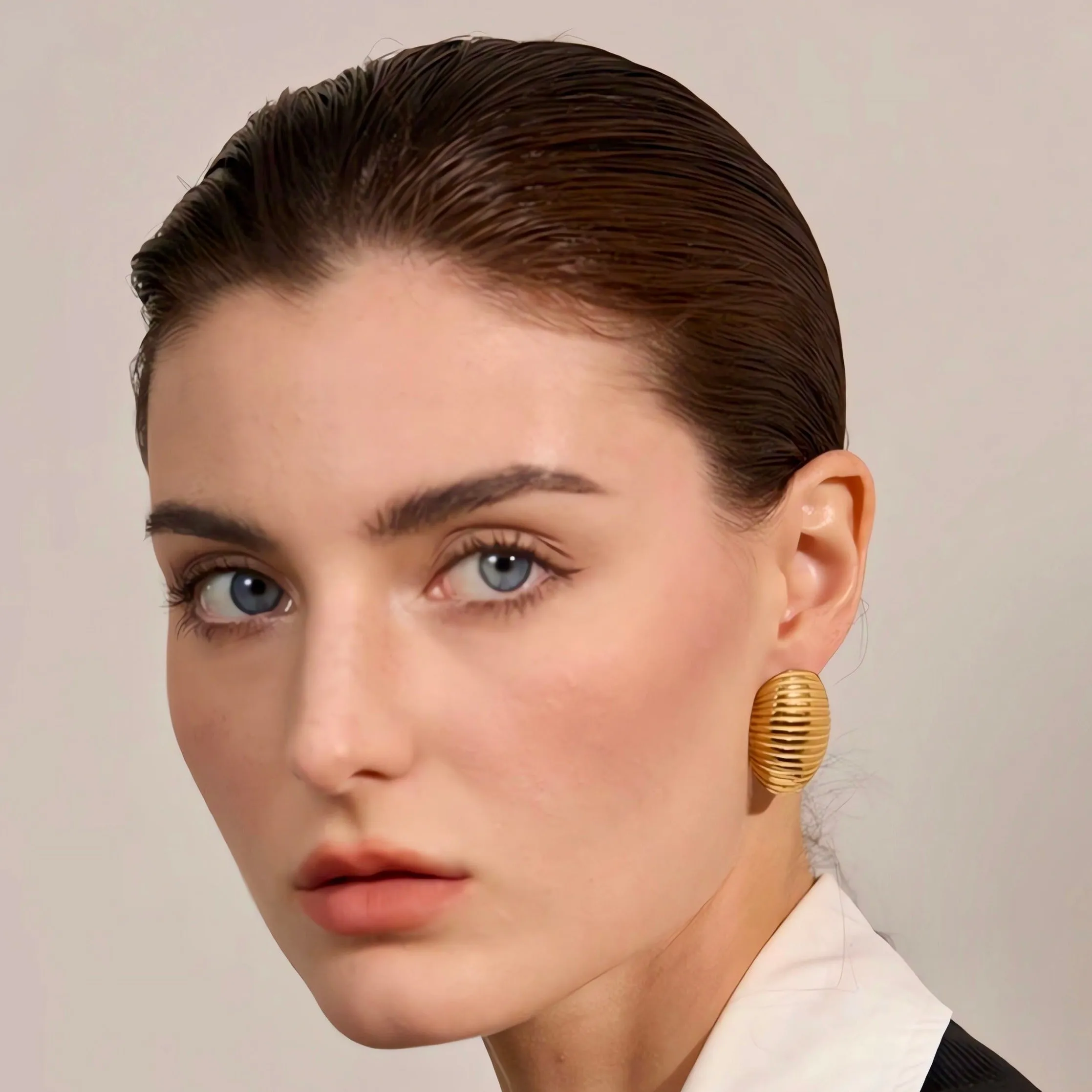 Chunky Oval Textured Earrings