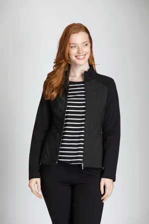 French Terry Quilted Zip Front Jacket