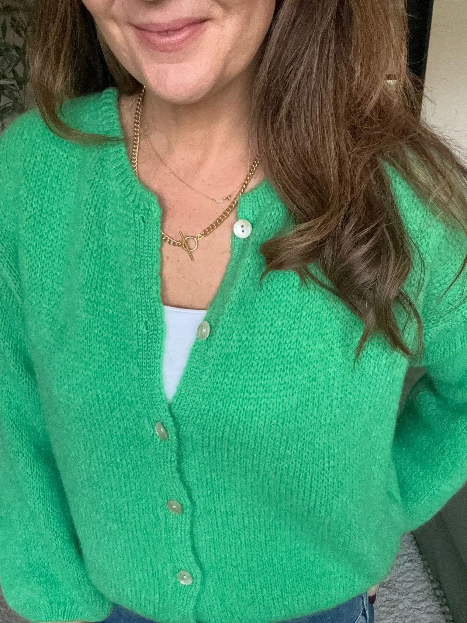 Green Wool Blend cardigan