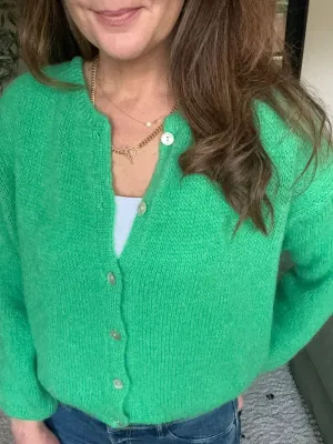 Green Wool Blend cardigan