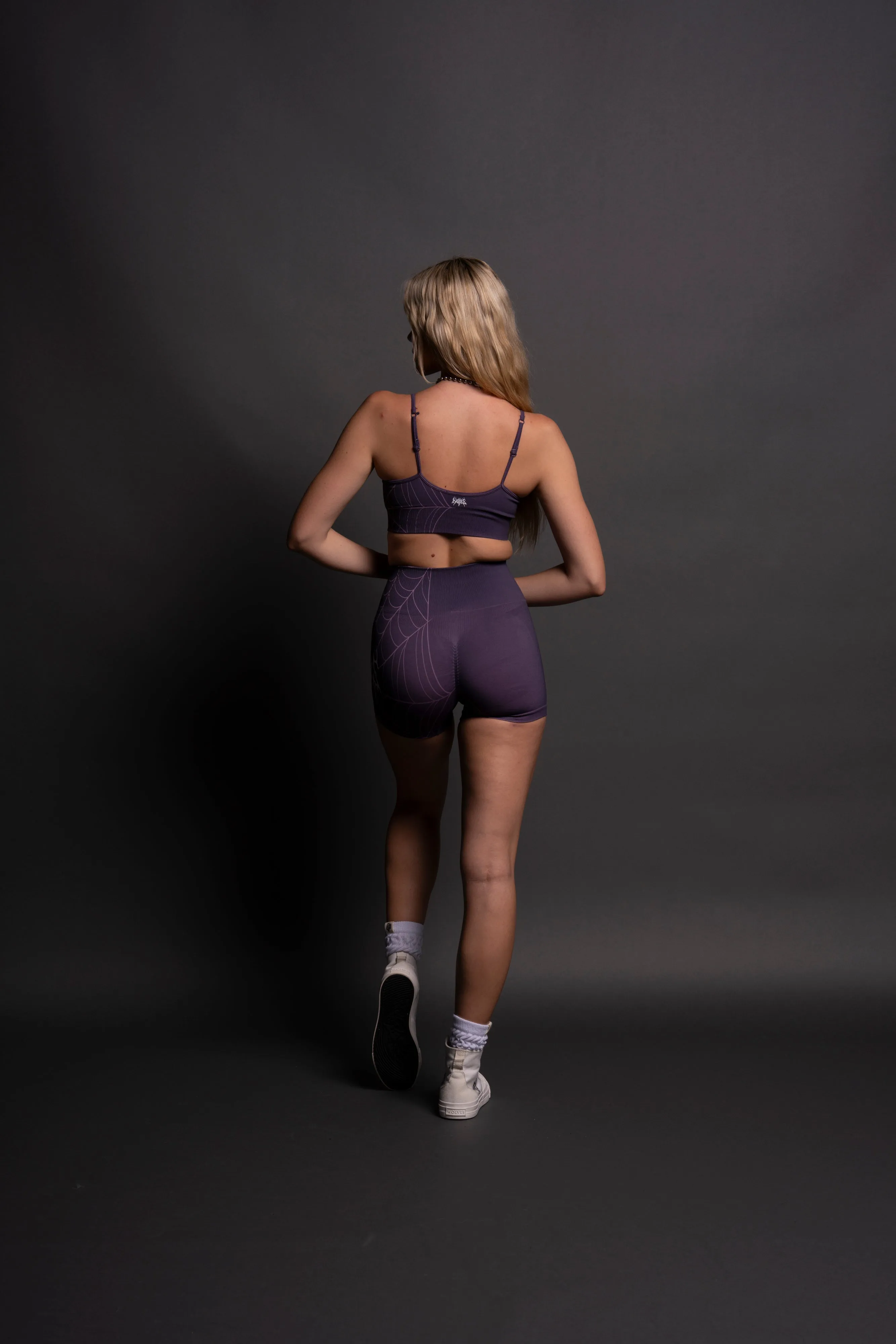 Hesh "Everson Seamless" Sports Bra in Purple Night Web