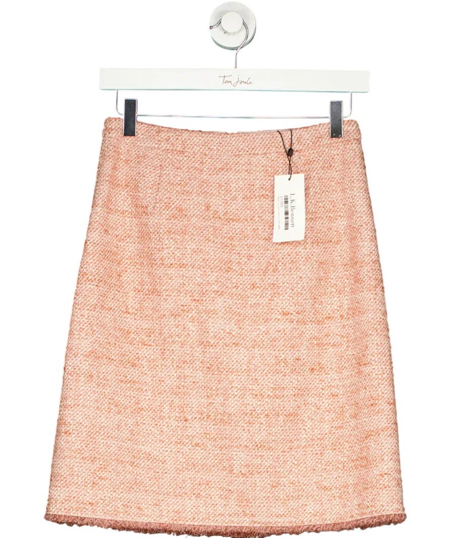 LK Bennett Pink Celeste Tweed Skirt UK 6