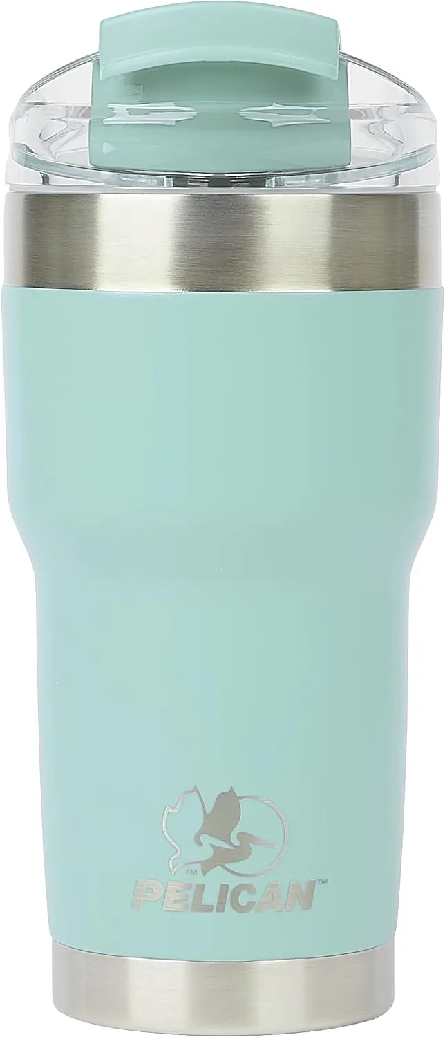 Pelican Hydration Pelican Traveler 22 oz Vacuum Insulated Tumbler - Stainless Steel Double Wall Travel with Dual Lid, Powder Coated Insulated Coffee Mug For Hot Cold Drinks, Breeze