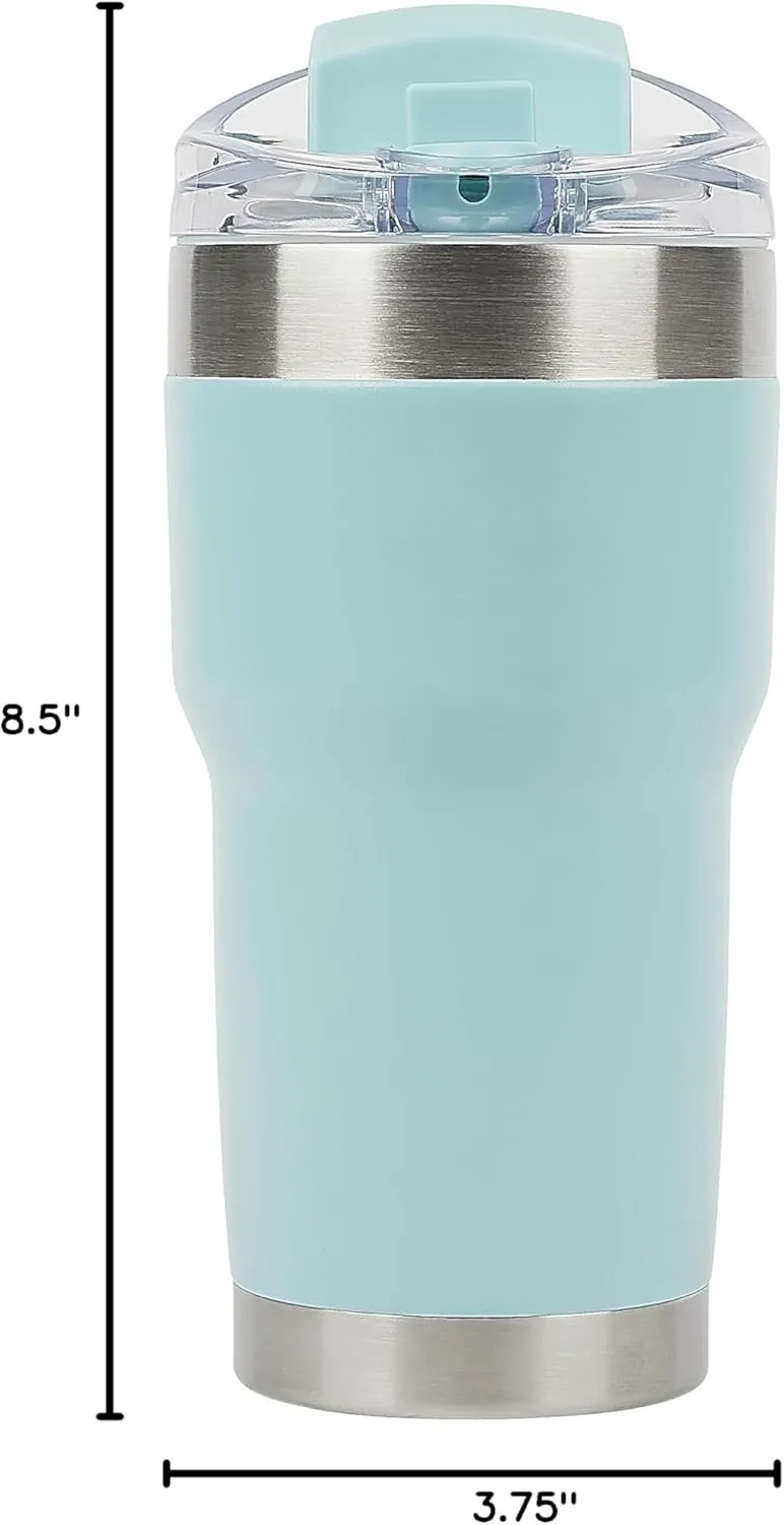 Pelican Hydration Pelican Traveler 22 oz Vacuum Insulated Tumbler - Stainless Steel Double Wall Travel with Dual Lid, Powder Coated Insulated Coffee Mug For Hot Cold Drinks, Breeze
