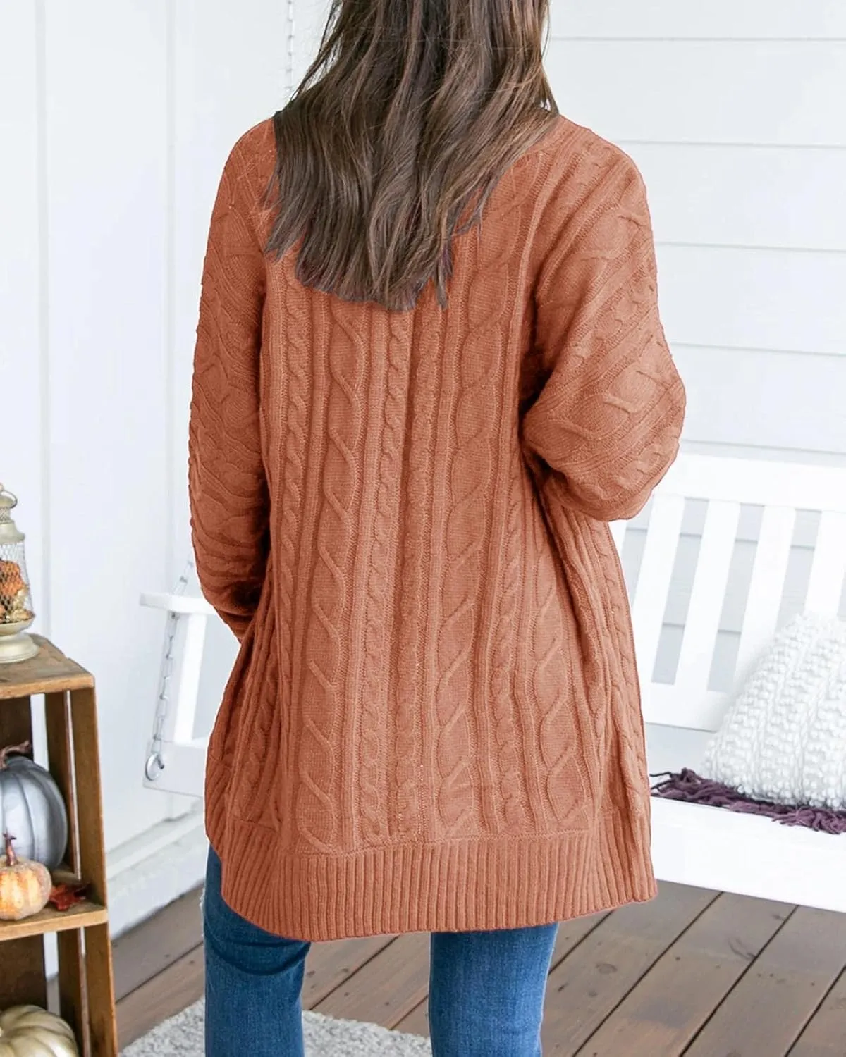 Saodimallsu Womens Loose Open Front Cardigan Long Sleeve Casual Lightweight Soft Knit Sweaters Coat with Pockets